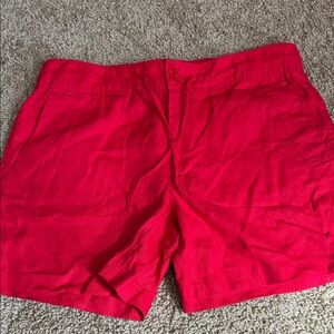 Ralph Lauren Red Women's Linen-Blend Shorts